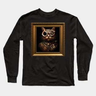 Steampunk Cat Self Portrait Long Sleeve T-Shirt